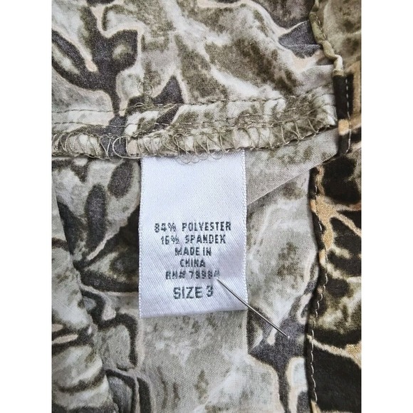 Chico's Zenergy~Woman Sz. 3(XL)~Green/Brown Floral Print Full Zip Jacket Stretch - Picture 2 of 9